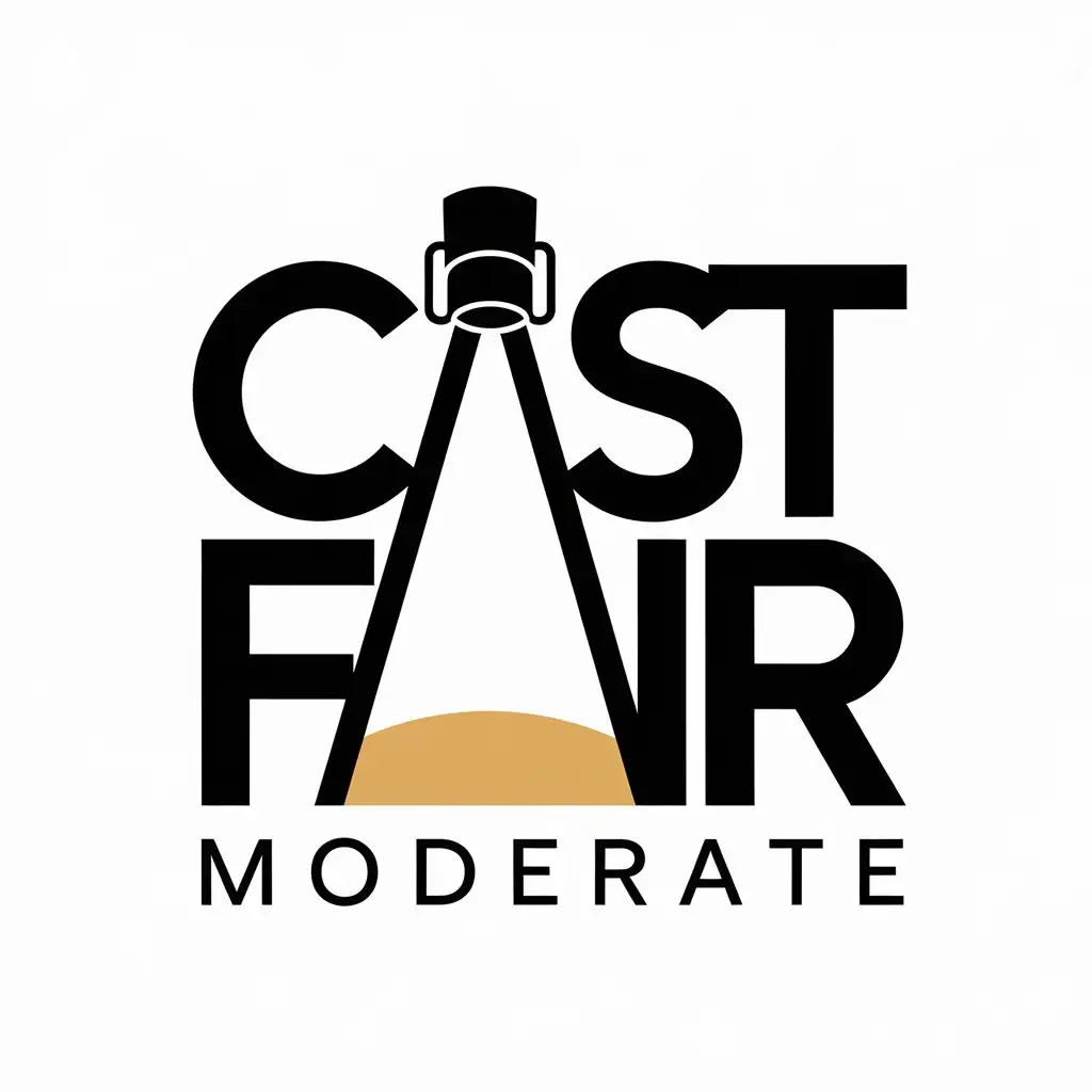 LOGO Design for Castfair Theater Spotlight with Overlapping Text for Entertainment Industry