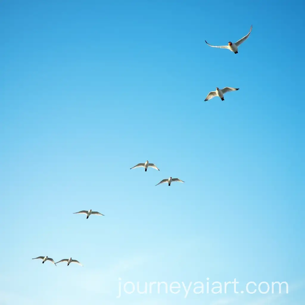 Majestic-Birds-Soaring-Across-a-Brilliant-Blue-Sky
