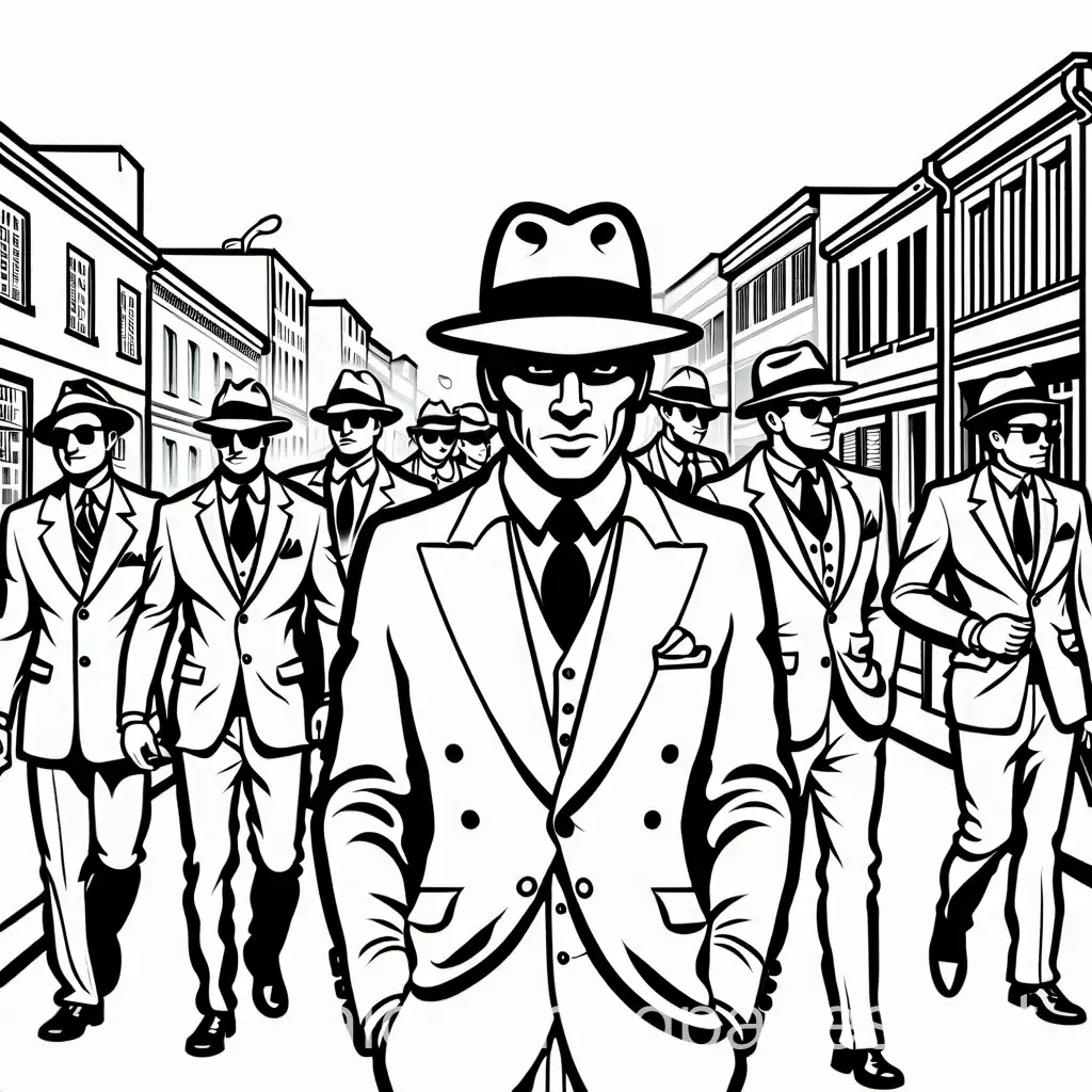 Mafia-Coloring-Page-Black-and-White-Line-Art-on-White-Background