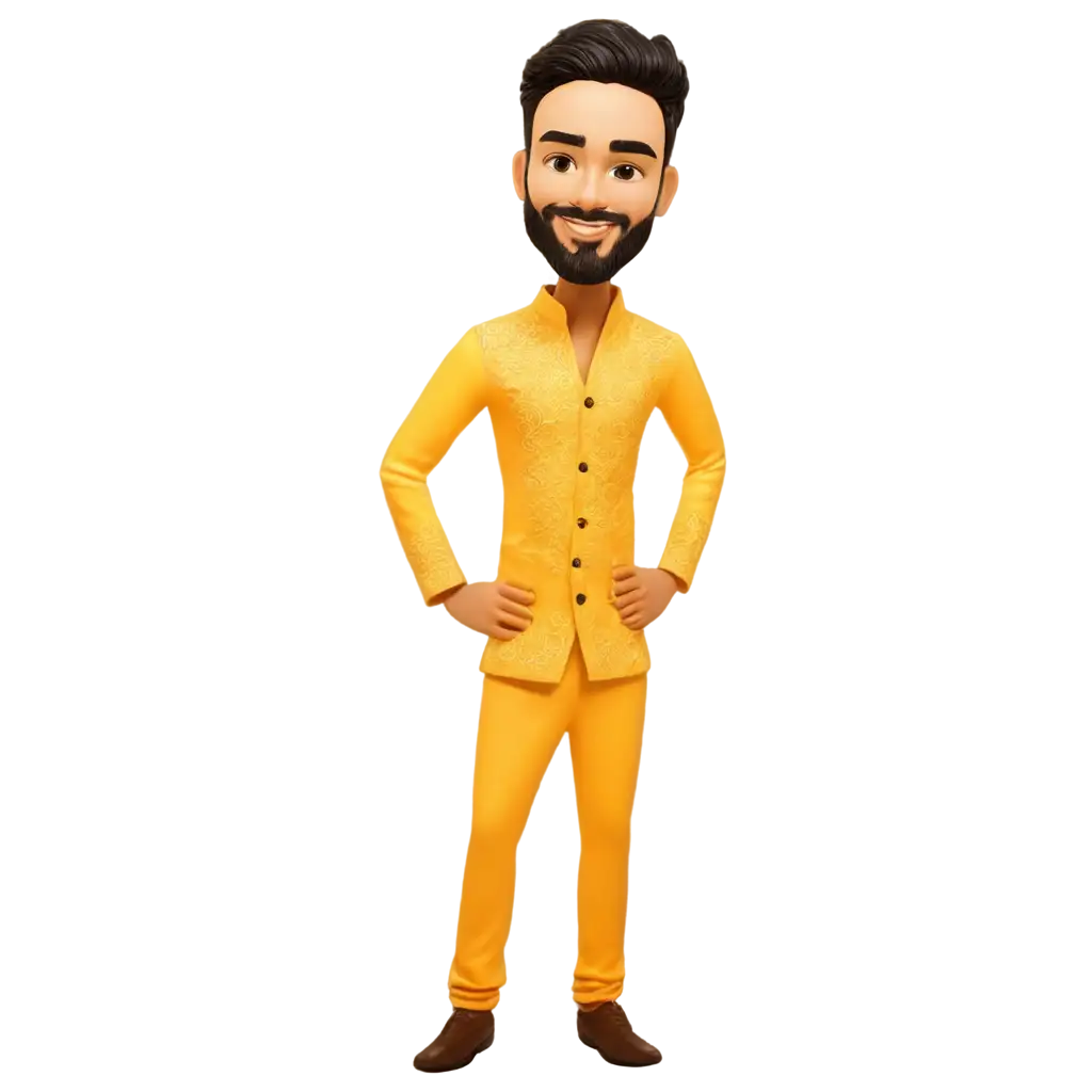 Haldi-Caricature-Groom-Standing-PNG-Image-Unique-Wedding-Illustration