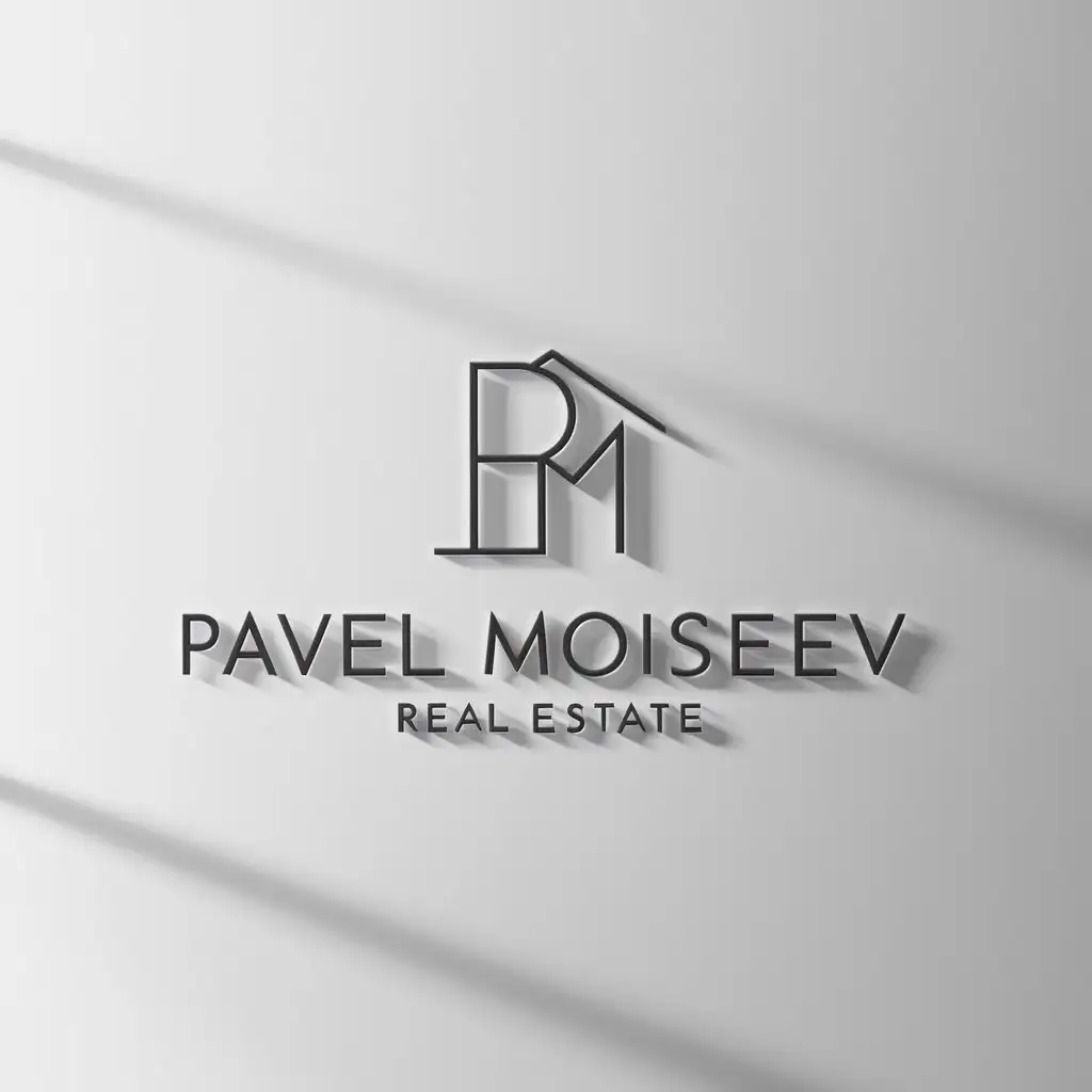 a logo design,with the text "Pavel Moiseev", main symbol:P,Moderate,be used in Real Estate industry,clear background