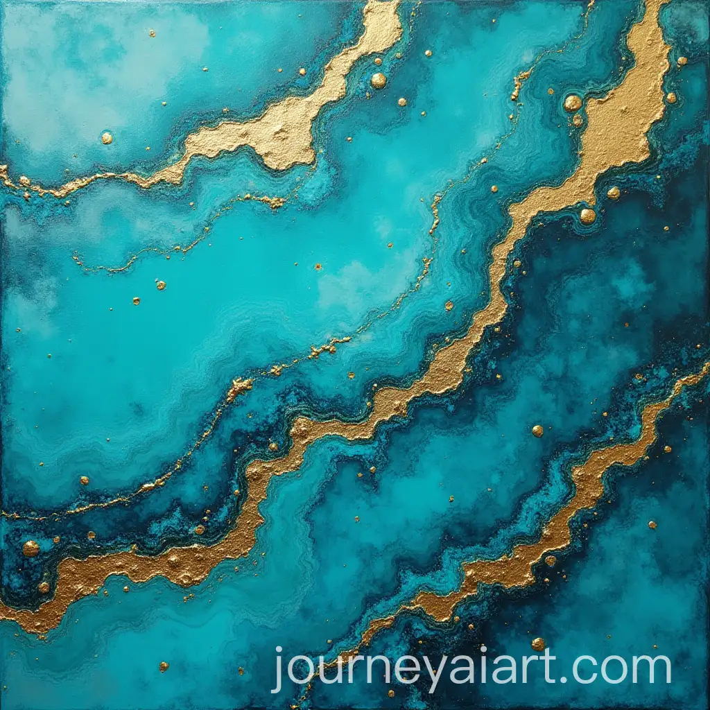 Abstract-Art-Turquoise-Stone-with-Gold-Streaks