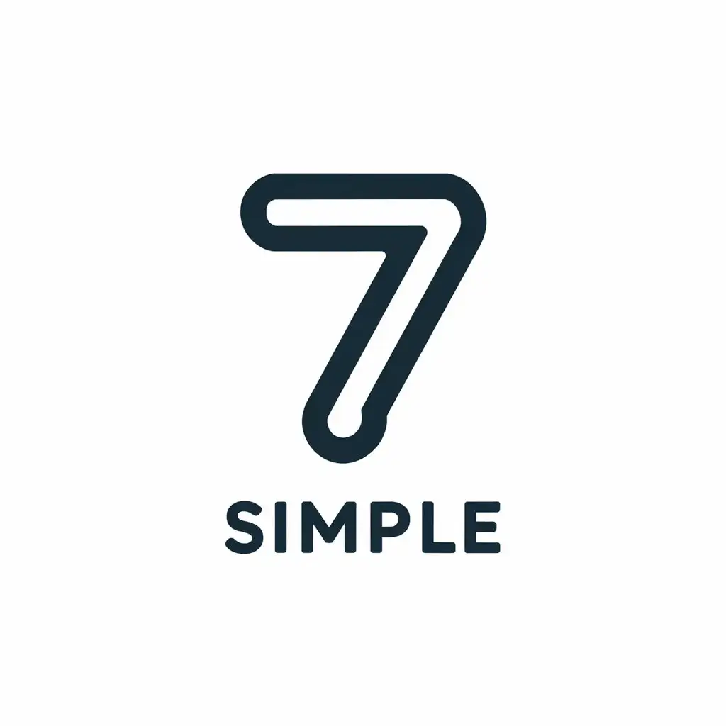 a vector logo design,with the text "simple", main symbol:number 7,Moderate,clear background