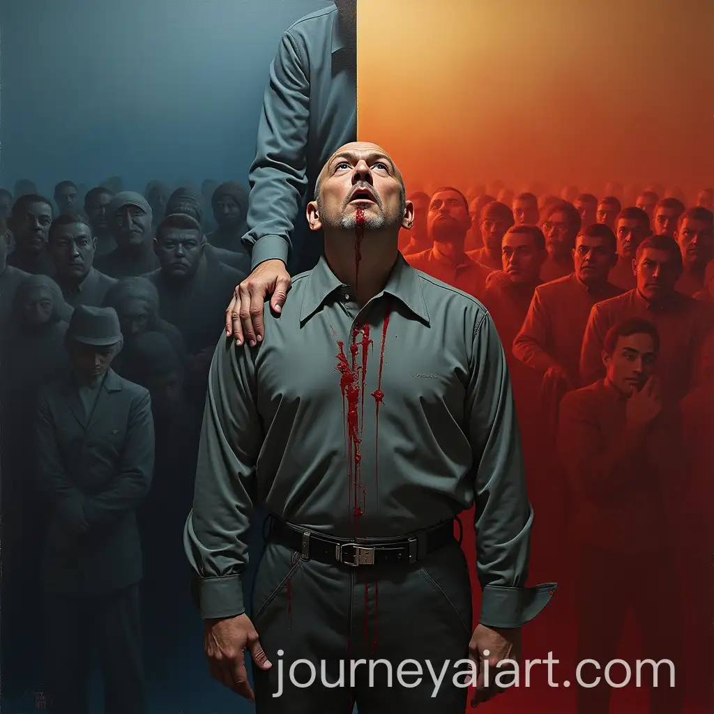 Ludwigs-Duality-Struggle-and-Redemption-in-Crimson-and-BlueGray-Tones