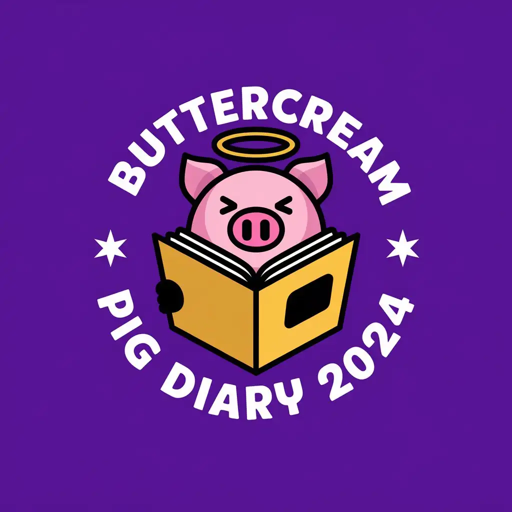 LOGO-Design-for-Buttercream-Pig-Diary-2024-Notes-and-Education-Industry-with-Clear-Background