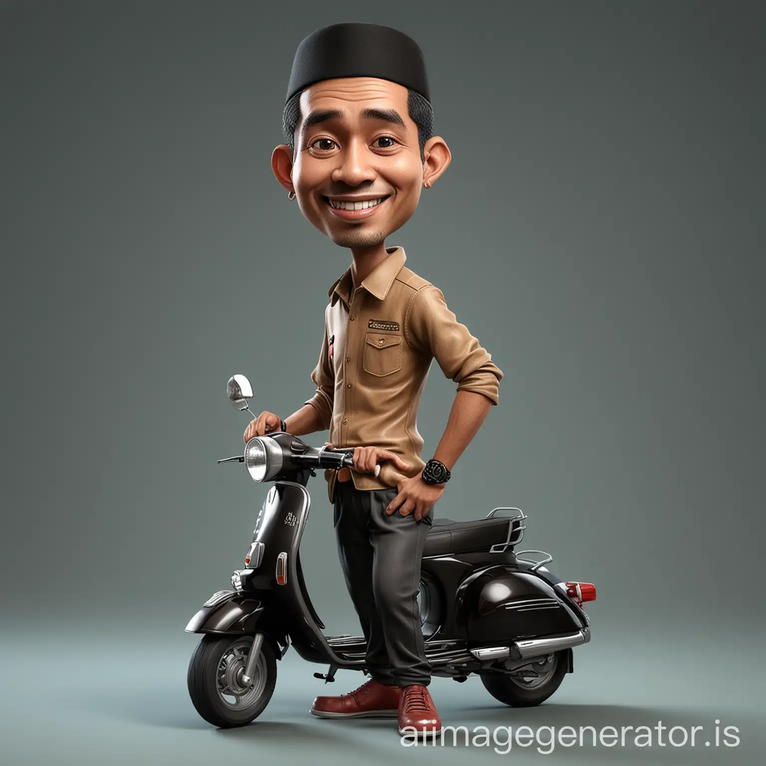 Indonesian-Man-in-Traditional-Attire-Riding-Vespa