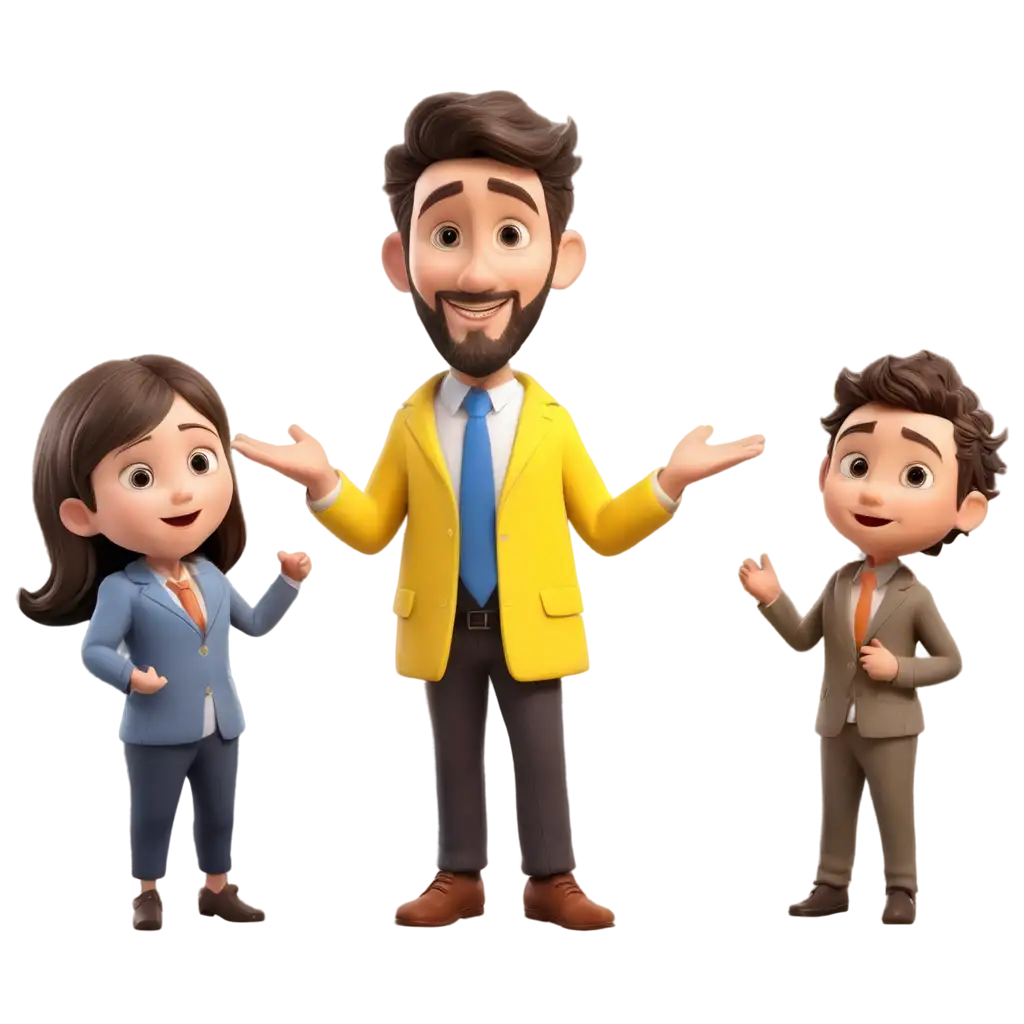 3PNG-Image-Usage-ScenariosD-Male-Teacher-Standing-in-a-Class-Explaining-in-Yellow-Coat-HighQuality-PNG-Image-for-Education-Professional-Use
