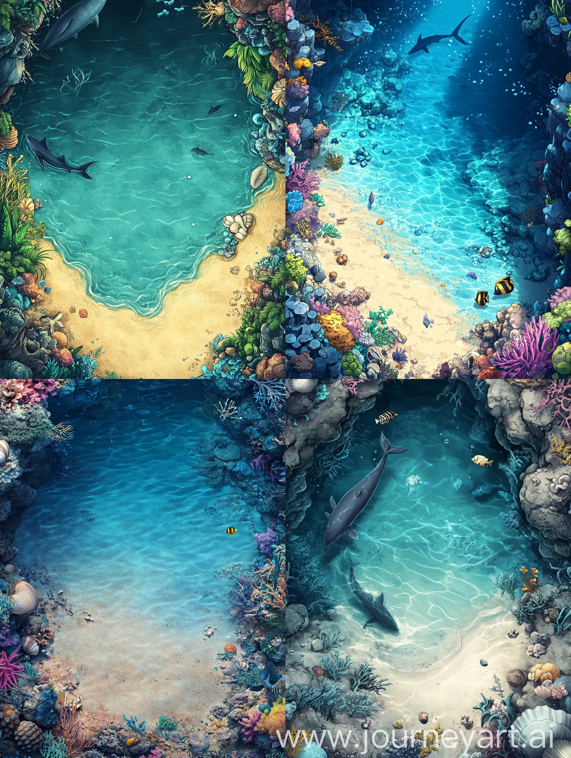 Underwater-Scene-with-Marine-Life-and-Color-Gradient