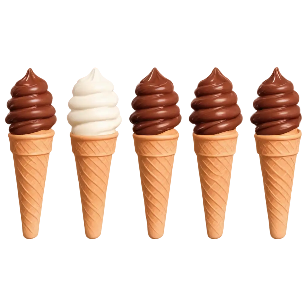 Realistic-Soft-Serve-Ice-Cream-Cone-PNG-with-Creamy-Vanilla-and-Chocolate-for-Transparent-Background