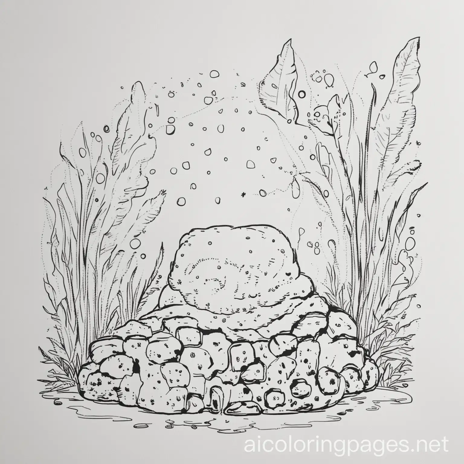 Animal Scat, Coloring Page, black and white, line art, white background, Simplicity, Ample White Space. The background of the coloring page is plain white to make it easy for young children to color within the lines. The outlines of all the subjects are easy to distinguish, making it simple for kids to color without too much difficulty