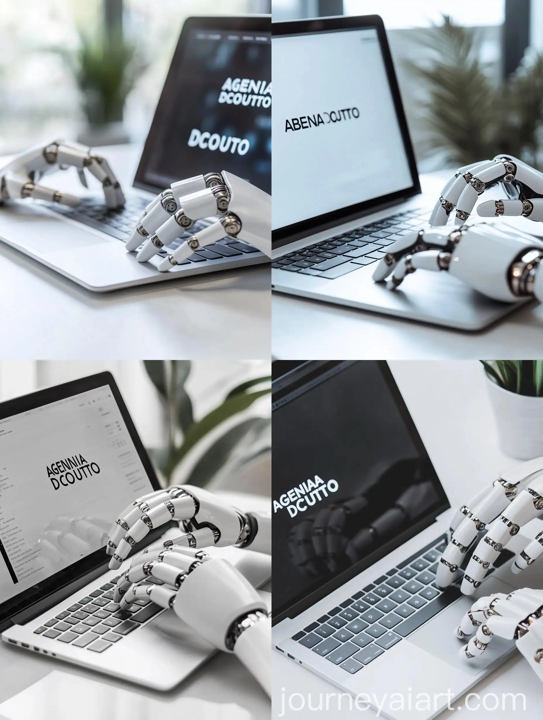 Modern-Robot-Hands-Typing-AGENCIA-DCOUTTO-on-MacBook-in-Clean-Office