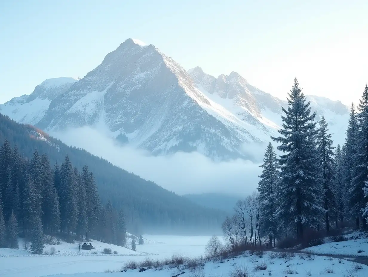 SnowCovered-Alpine-Landscape-with-Pine-Forest