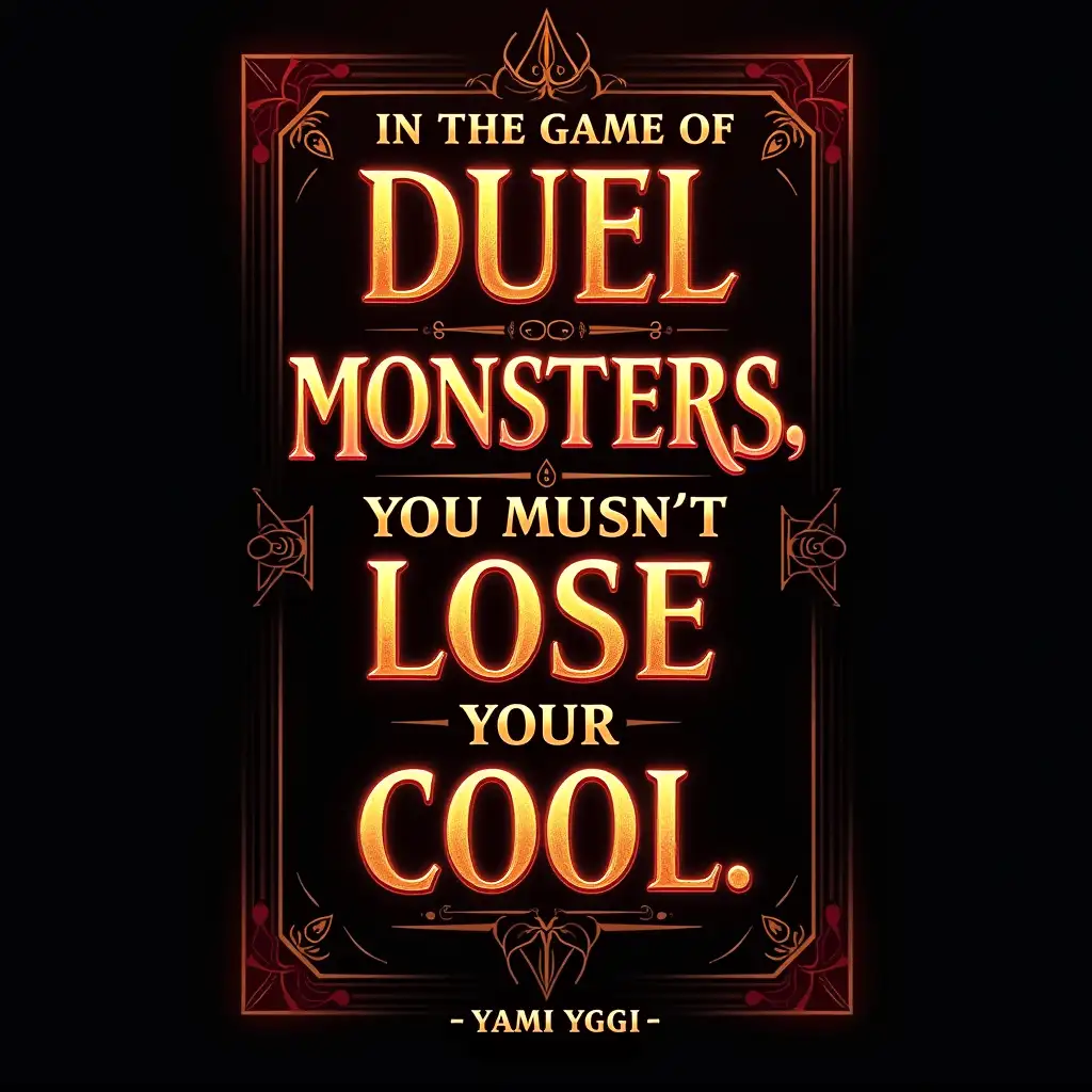 Dramatic-Typography-Poster-Featuring-Duel-Monsters-Quote-with-Ancient-Egyptian-Magic