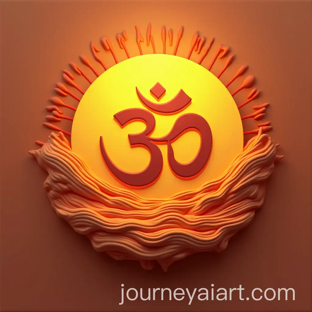 3D-Logo-Transformation-ofAI-Art-Prompt-Expansion-Om-to-So-on-a-Sun-Background