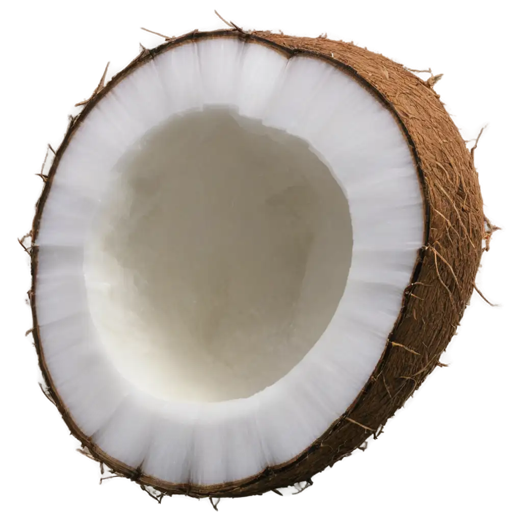 HighQuality-PNG-Image-of-a-Half-Coconut-Perfect-for-Your-Creative-Projects