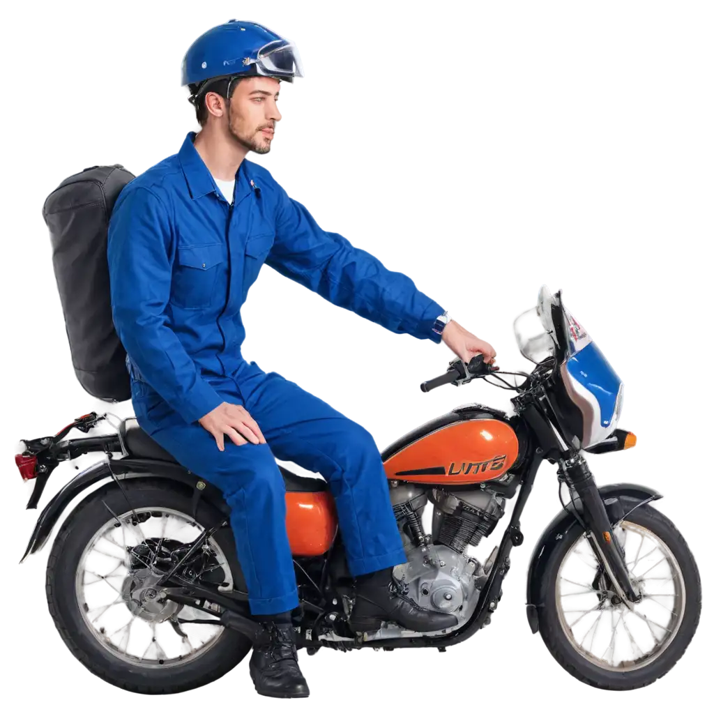 Technician-in-Blue-Uniform-Riding-Motorcycle-PNG-High-Quality-and-Clarity-for-Multiple-Applications