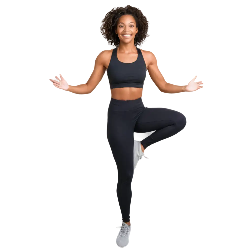 Happy-Black-Woman-Doing-Pilates-Classes-PNG-Image