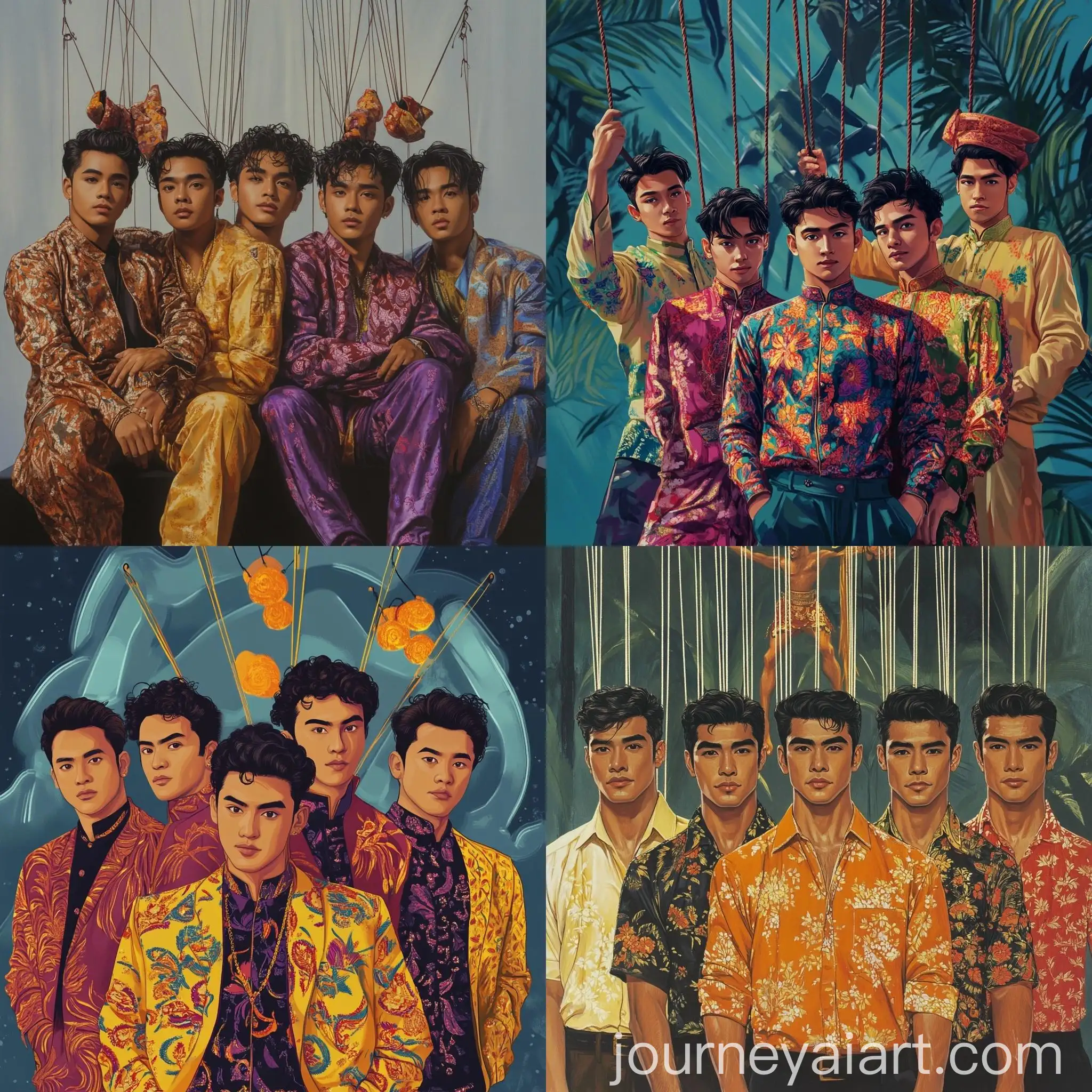Malay-Boy-Band-Styled-as-NSYNC-with-Traditional-Fashion-Twist