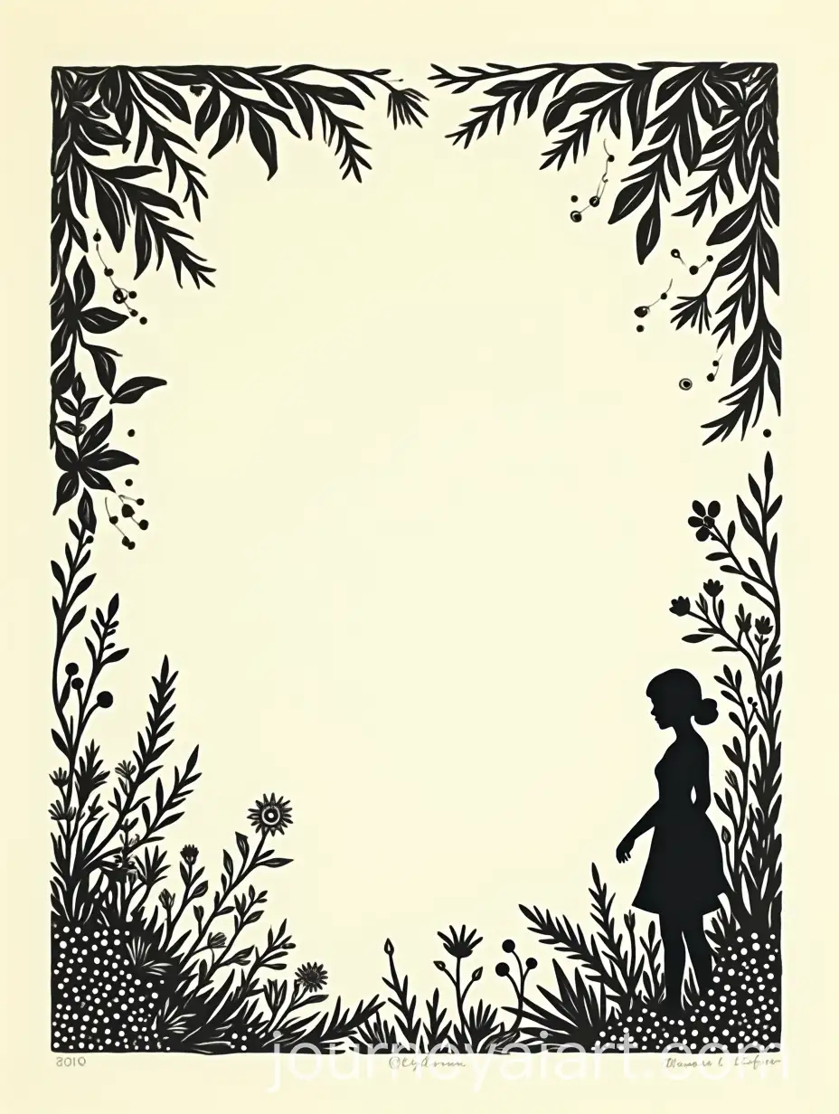 Black-Flora-and-Fauna-Lino-Cut-Print-with-Female-Body-Outline-and-Blank-Space-for-Text