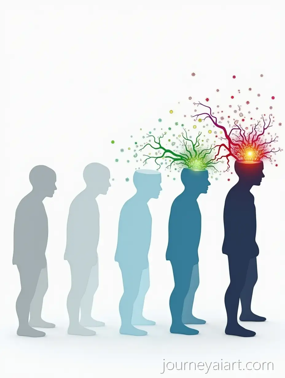 Human-Silhouette-TransformationHuman-Transformation-Sequence-from-Stagnation-to-Vitality-with-Scientific-Elements