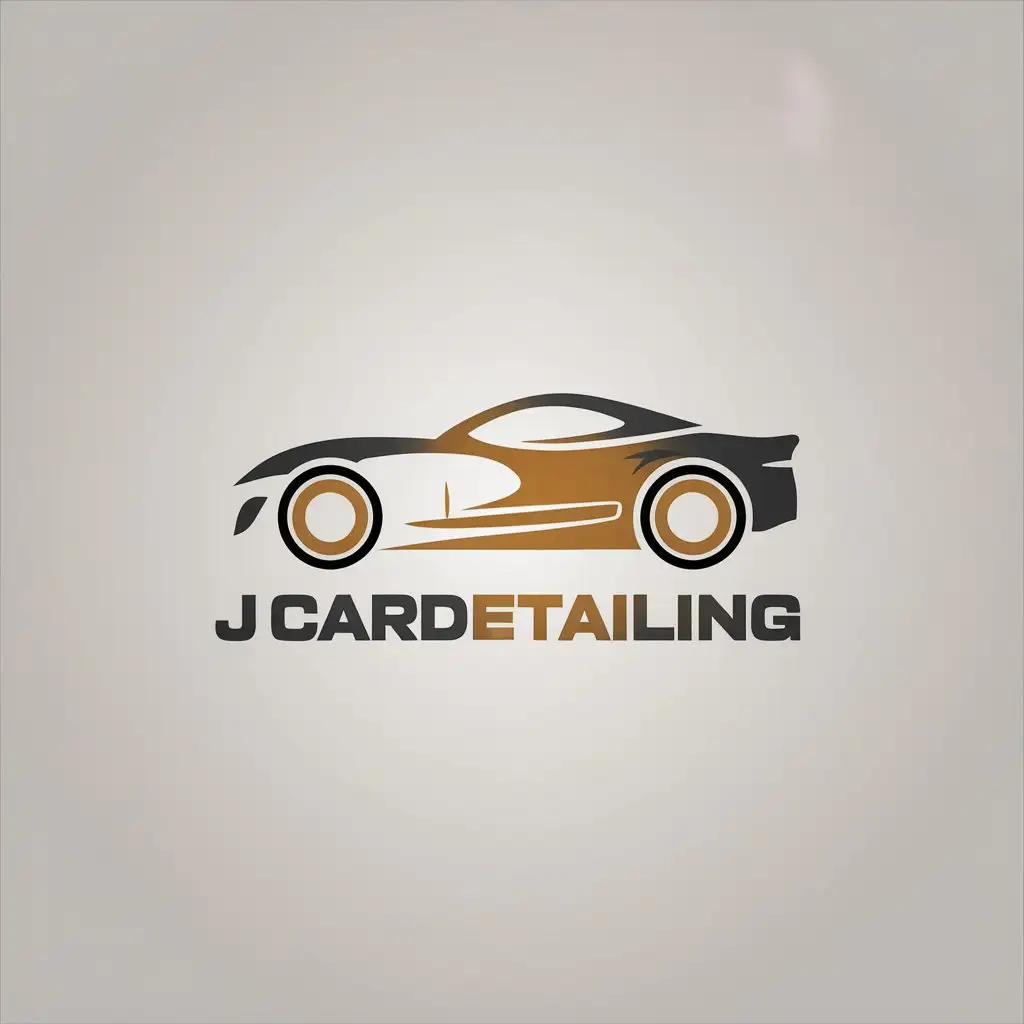 LOGO Design for J Cardetailing White Text with Car Polish Symbol on Black Background for Automotive Industry