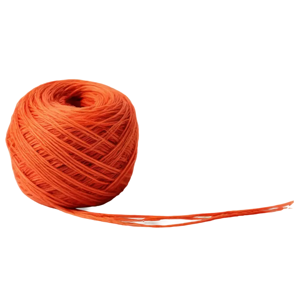 beautiful cashmere orange-red yarn, transparent background