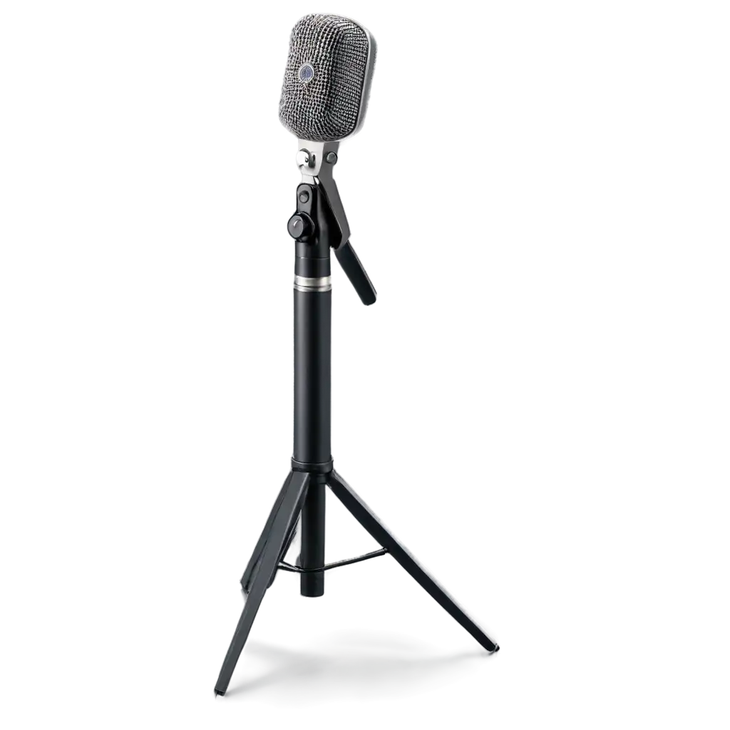 HighQuality-PNG-Image-of-a-ModernSEO-PNG-Image-Usage-Microphone-with-Stand-for-Versatile-Applications