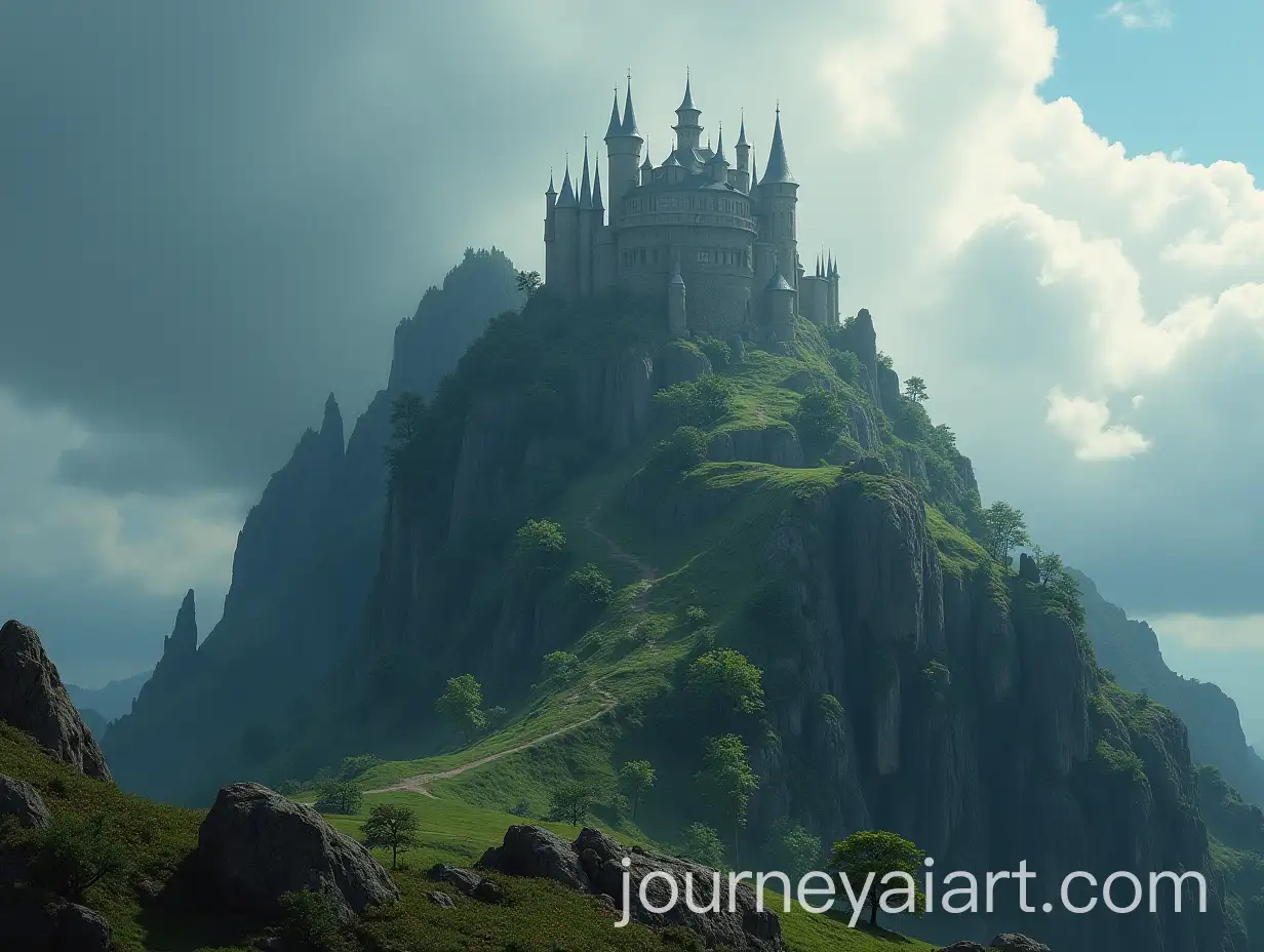 Fantasy-Fort-on-Top-of-a-Large-Hill-Overlooking-a-Vast-Landscape