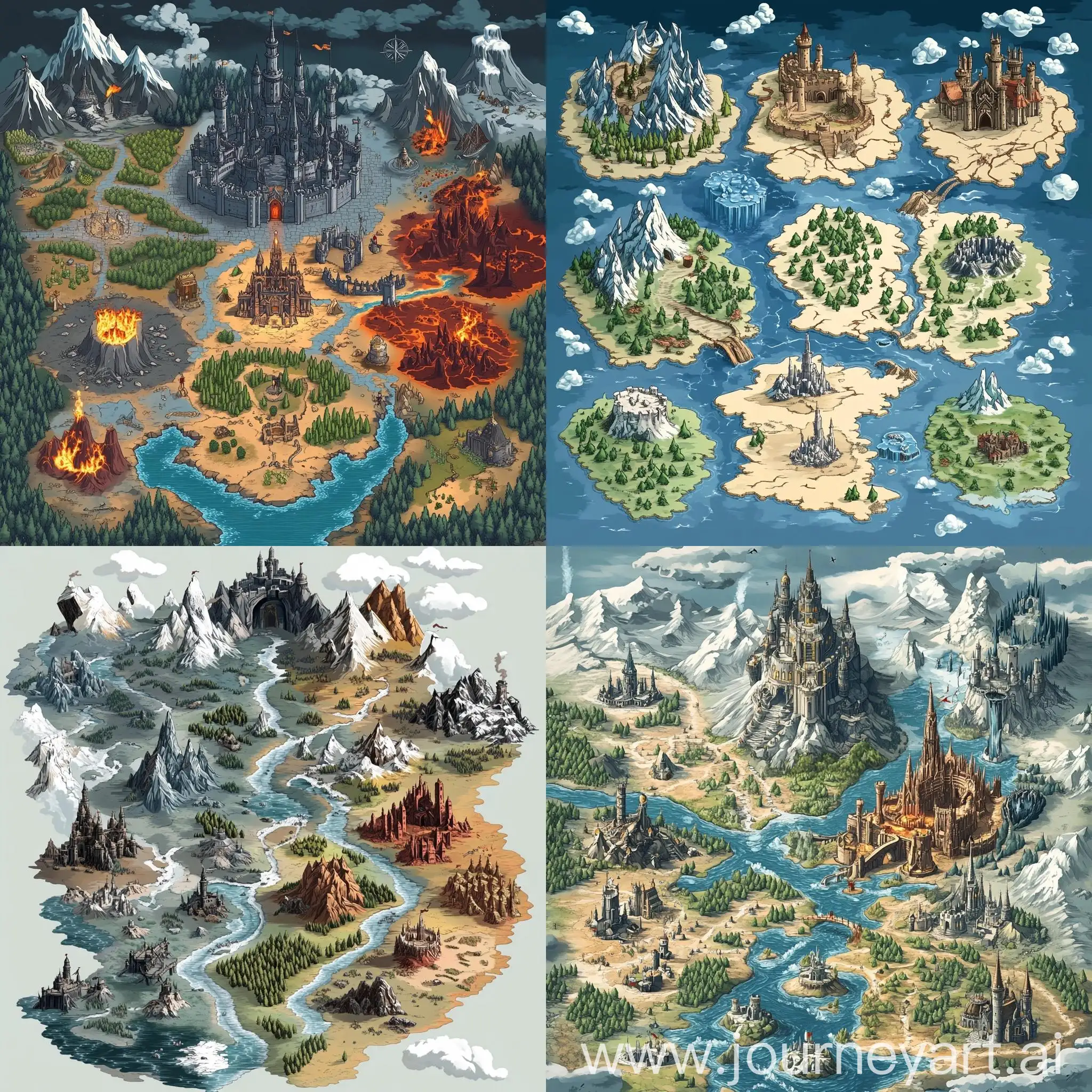 Isometric-Fantasy-Map-of-Transitions-Between-Creepy-Forest-to-Abyss