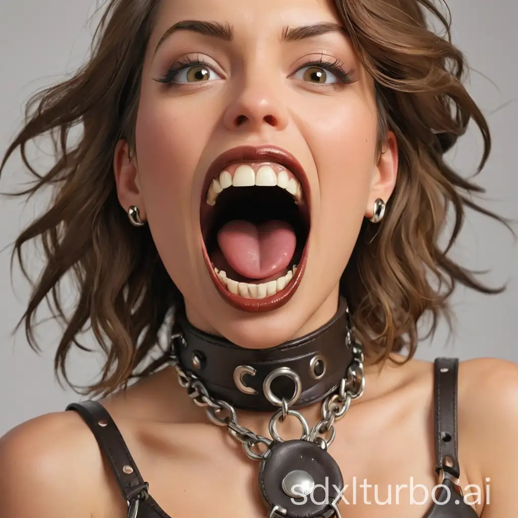 Attractive-Woman-Showcasing-Leather-Jewelry-with-Playful-Expression