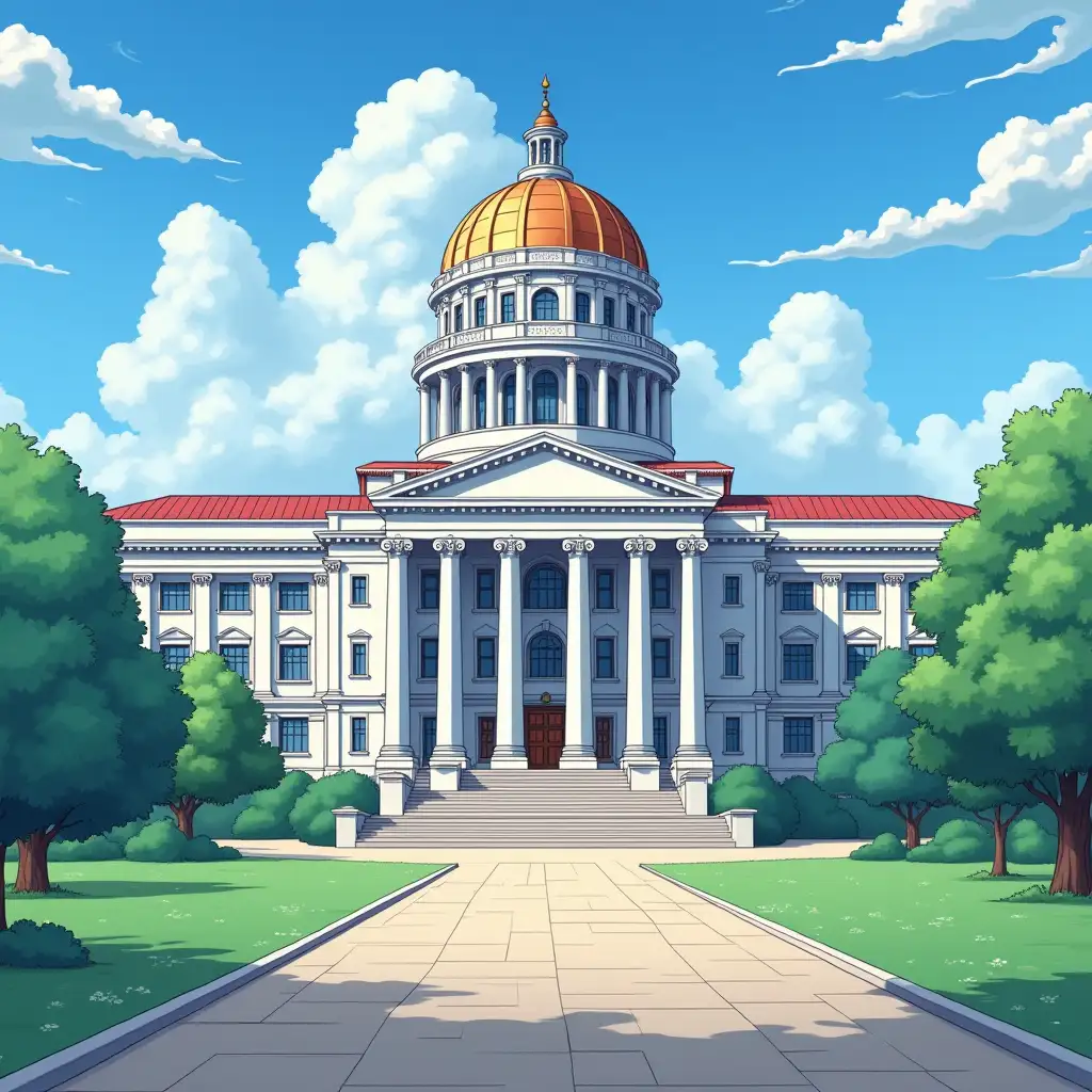 Government building, anime style