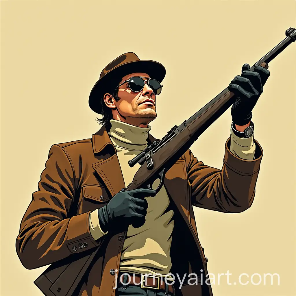 Stylish-Man-in-Brown-Leather-Jacket-with-Sniper-Rifle