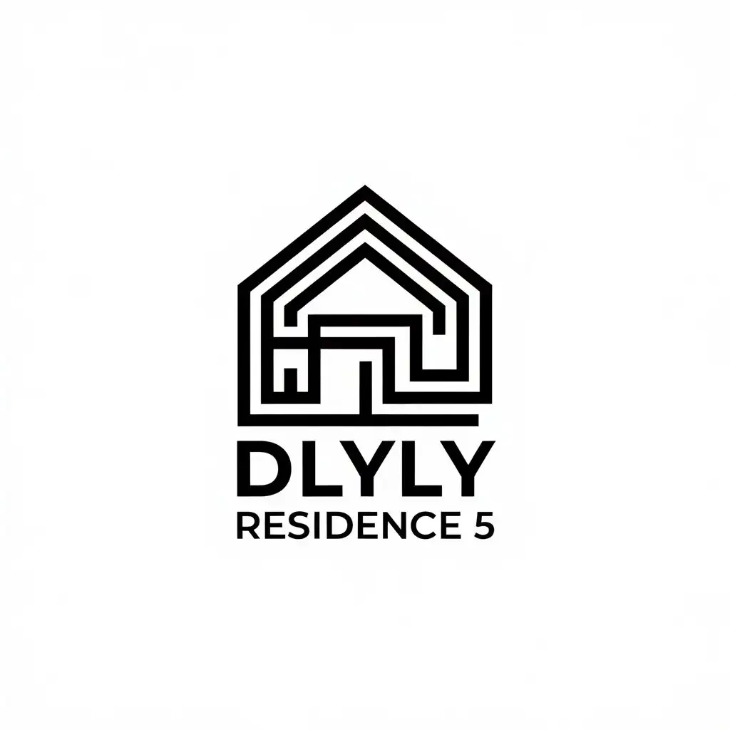 LOGO-Design-for-Dlyly-Residence-5-House-Symbol-in-Moderate-Style-on-Clear-Background