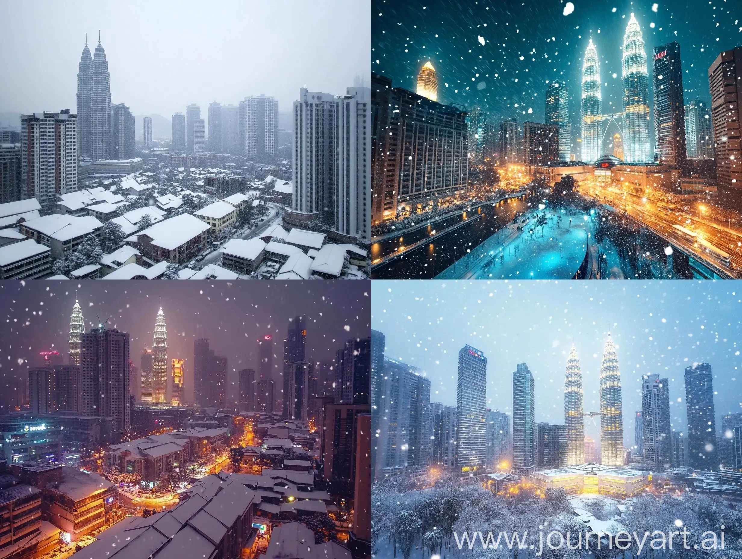 Snowy-Kuala-Lumpur-Cityscape-at-Night-with-Urban-Lights