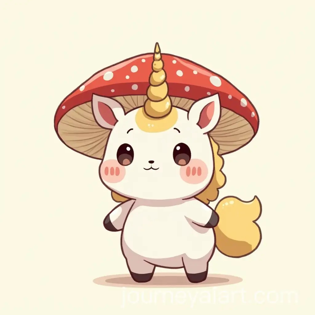 Shrumicorn-with-Mushroom-on-Bare-with-Thick-Knots-and-Round-Muzzle-in-Anime-Style