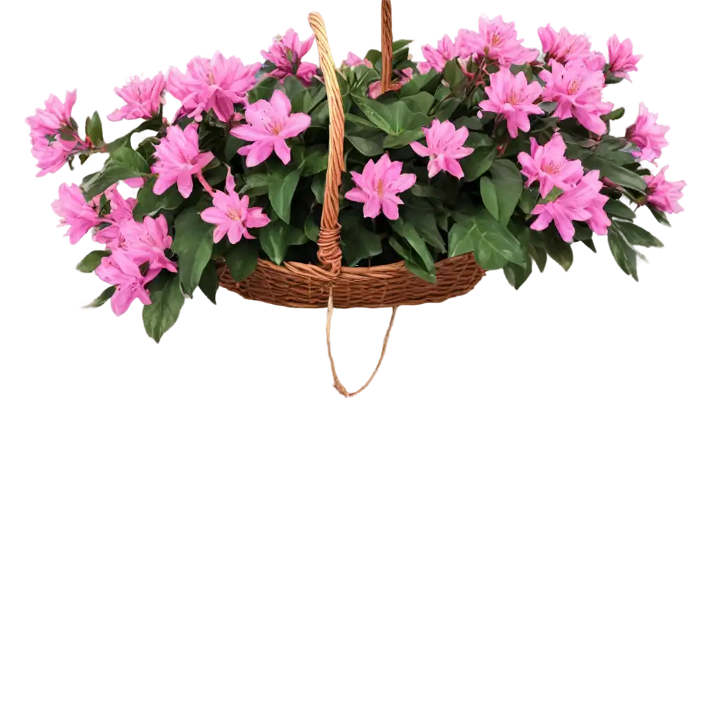 Flower-Basket-with-Rhododendron-PNG-Image-for-Versatile-Use