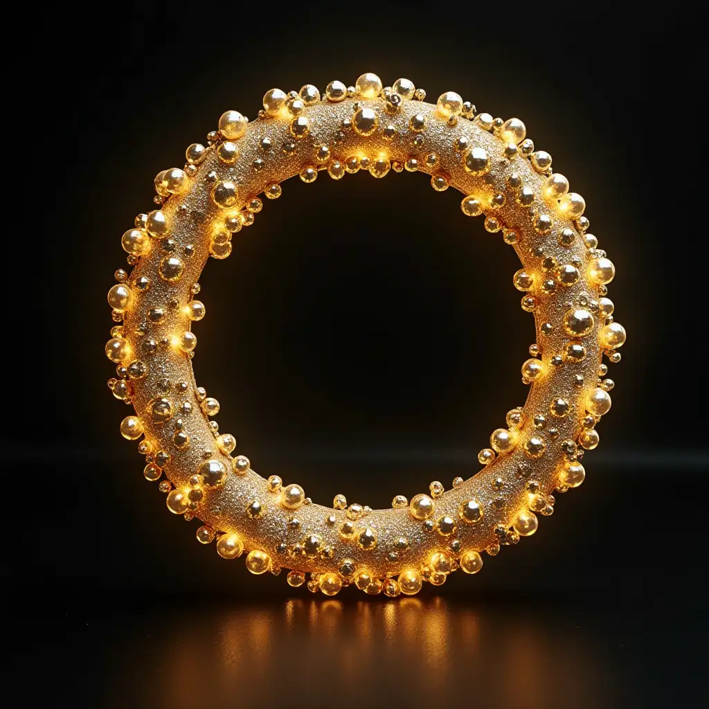 golden thin circle with precious stones