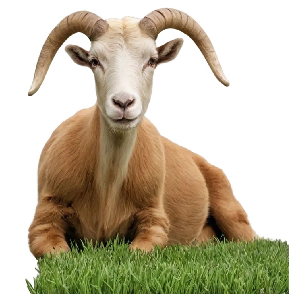 Cow-Eating-Grass-and-Goat-Watching-HighQuality-PNG-Image-for-Various-Applications