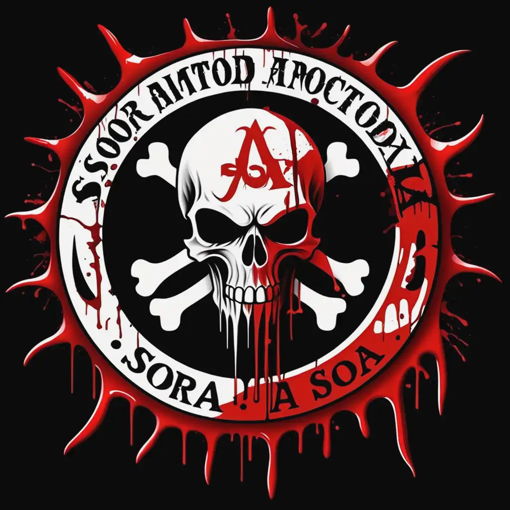 Dark and Gritty Motorcycle Club Emblem Inspired by Sons of Anarchy