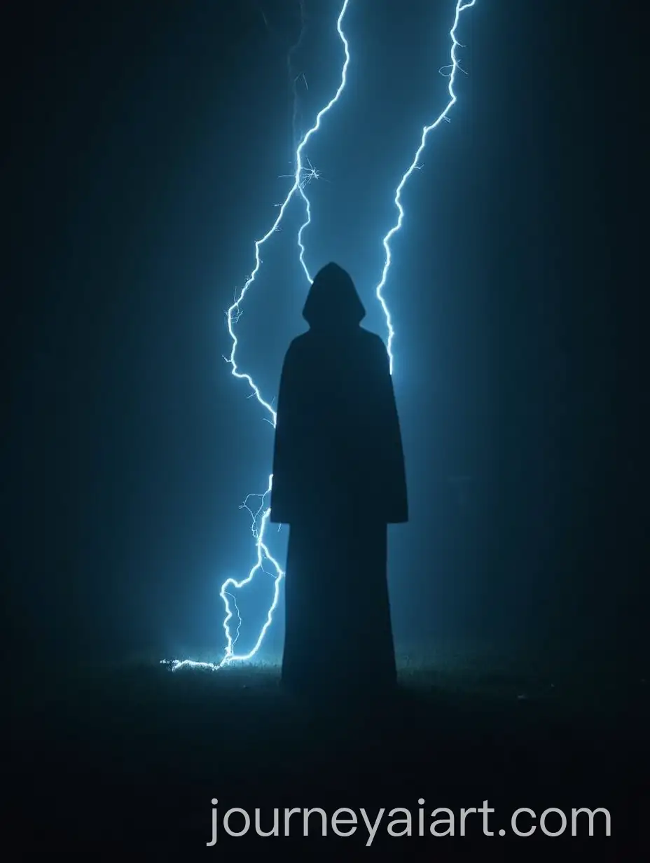 Mysterious-Figure-Surrounded-by-Electric-Light-in-Darkness