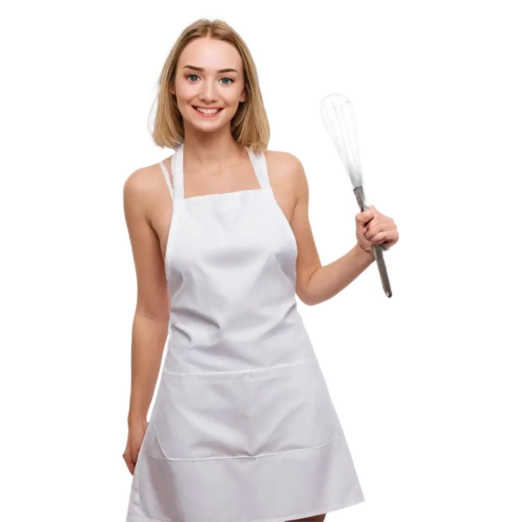 Beautiful-Model-in-White-Apron-with-Pockets-PNG-for-Kitchen-and-CookingThemed-Projects