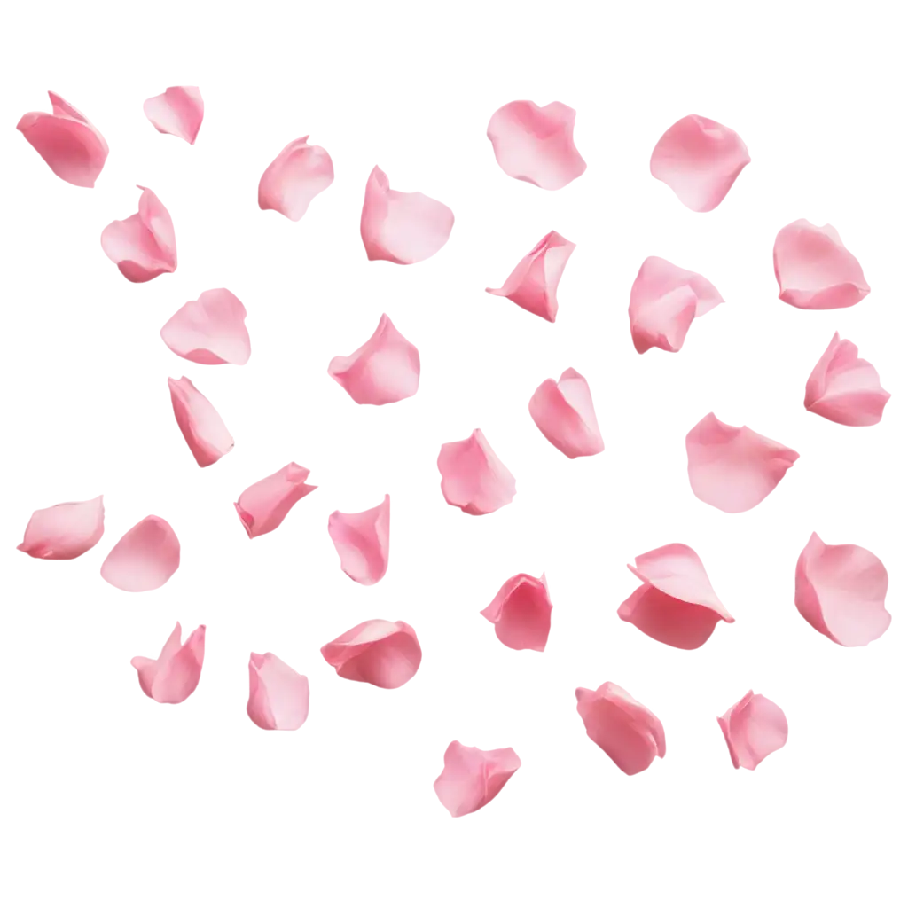 petals of pink roses flying in the wind