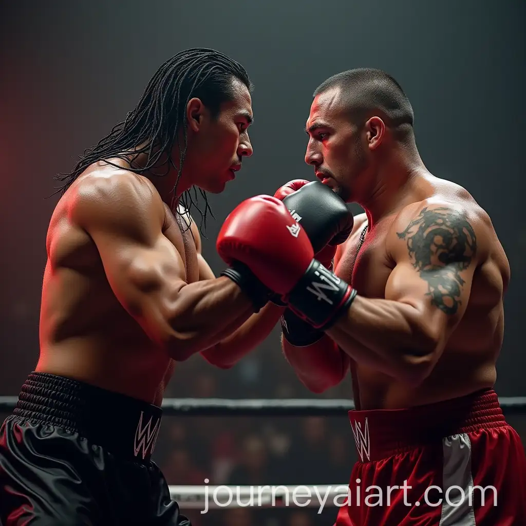 WWE-Fight-The-Undertaker-vs-Dina-Boluarte-inAI-Image-Prompt-Expansion-a-Boxing-Match