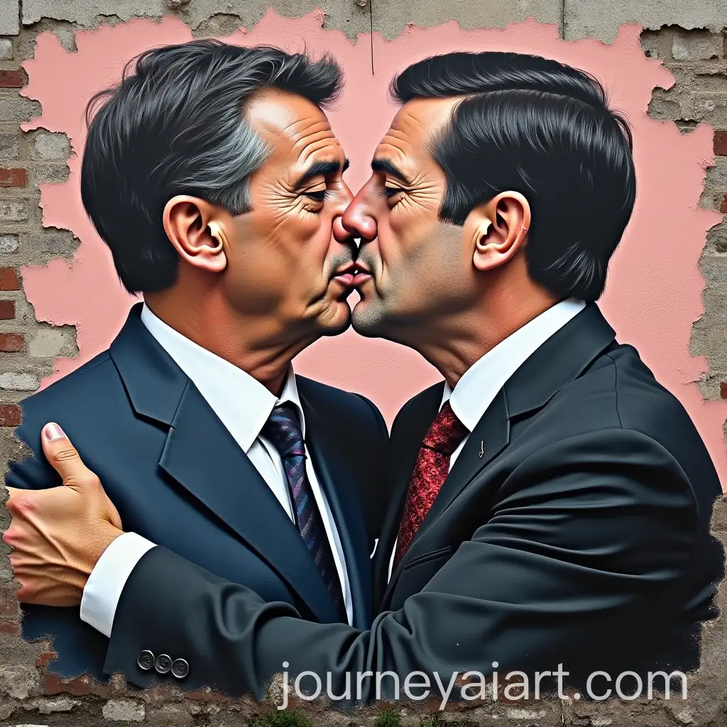 Puigdemont-Kissing-Pedro-Sanchez-in-Berlin-Wall-Mural