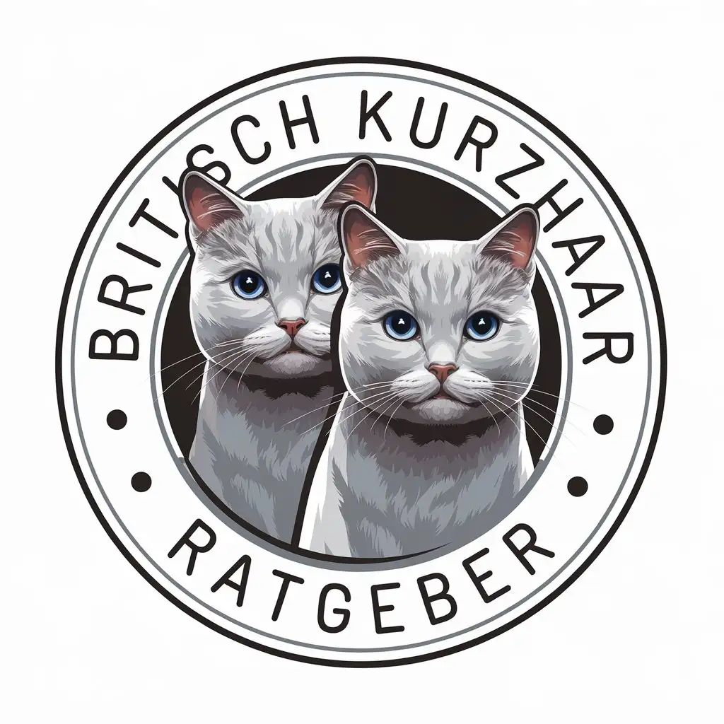 LOGO Design for Britisch Kurzhaar Ratgeber Vector Design with Two Cats