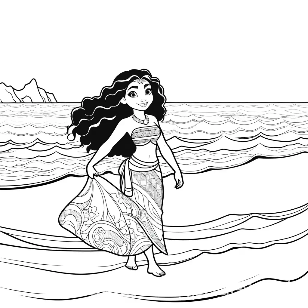 Moana-Swimming-on-the-Beach-Coloring-Page-for-Kids