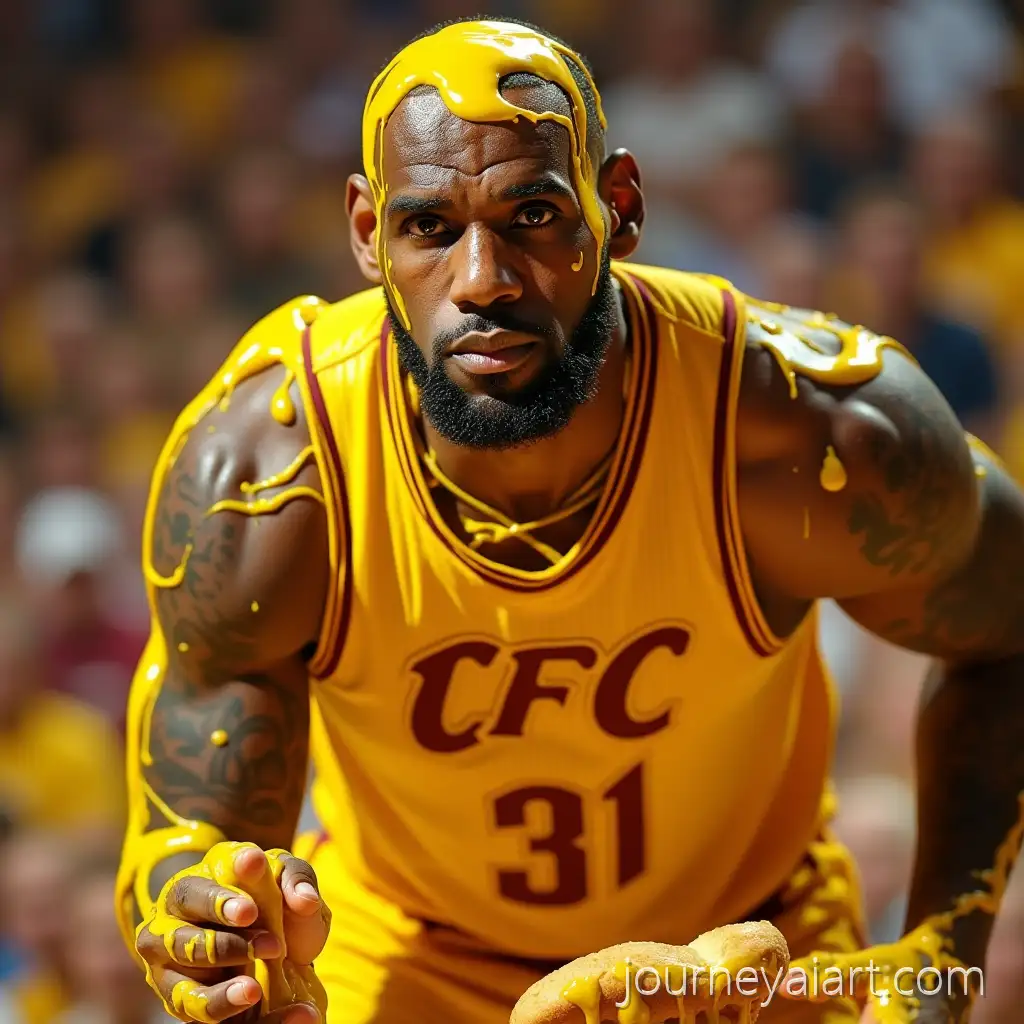 LeBron-James-Covered-in-Mustard-Eating-KFC