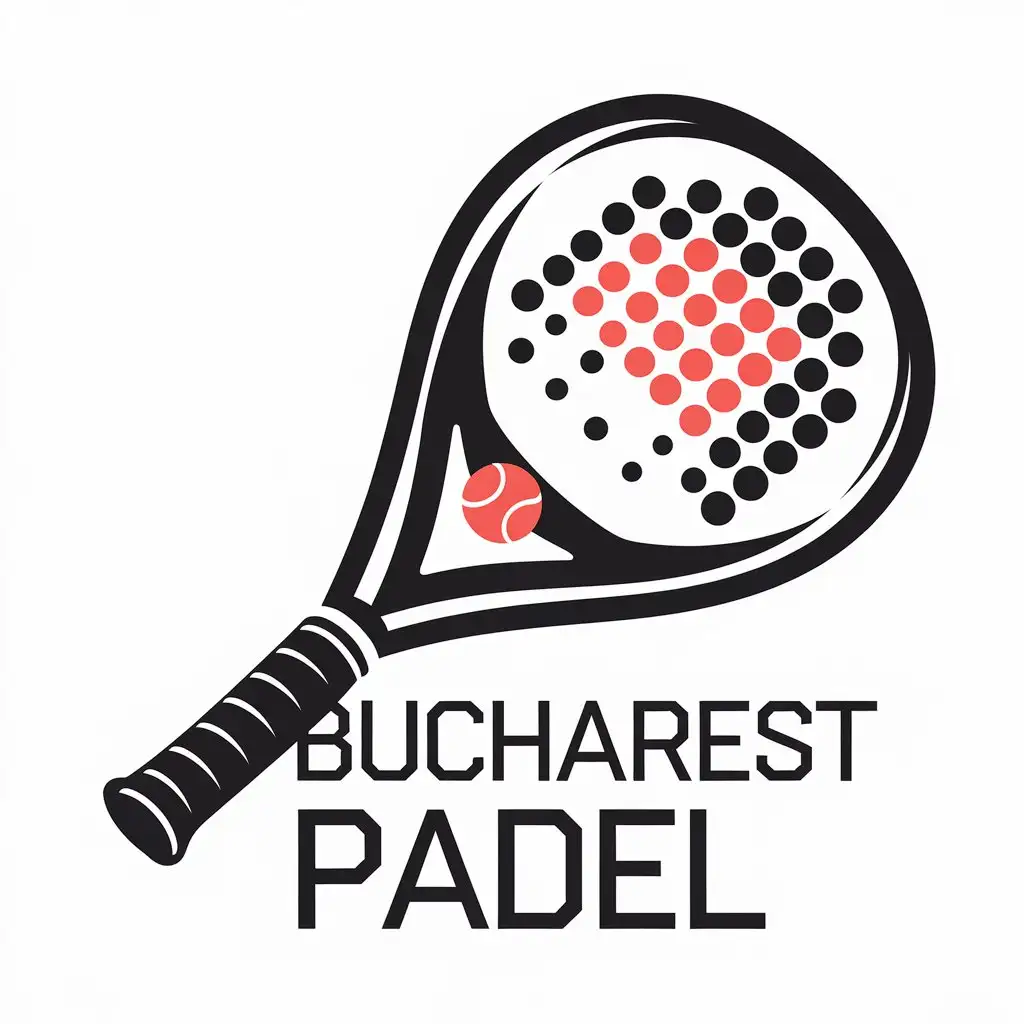 LOGO Design for Bucharest Padel Padel Racket Symbol with Clear Background for Sports Fitness Industry