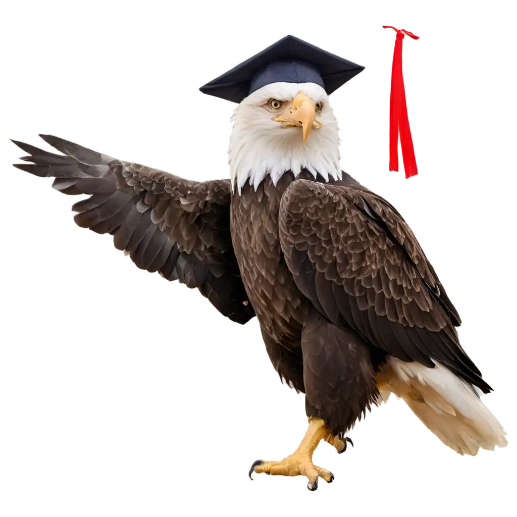 eagle with diploma