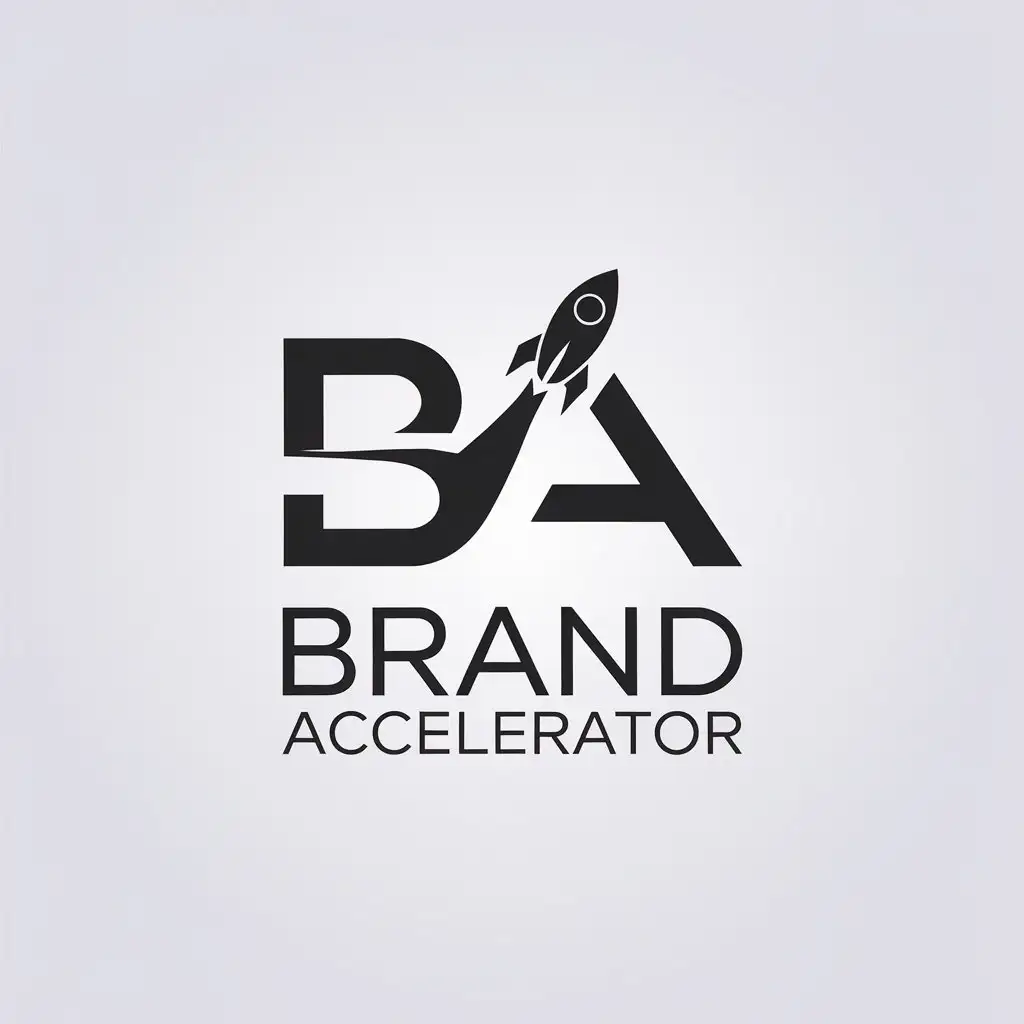 LOGO Design for Brand Accelerator Minimalistic BA Symbol with Clear Background